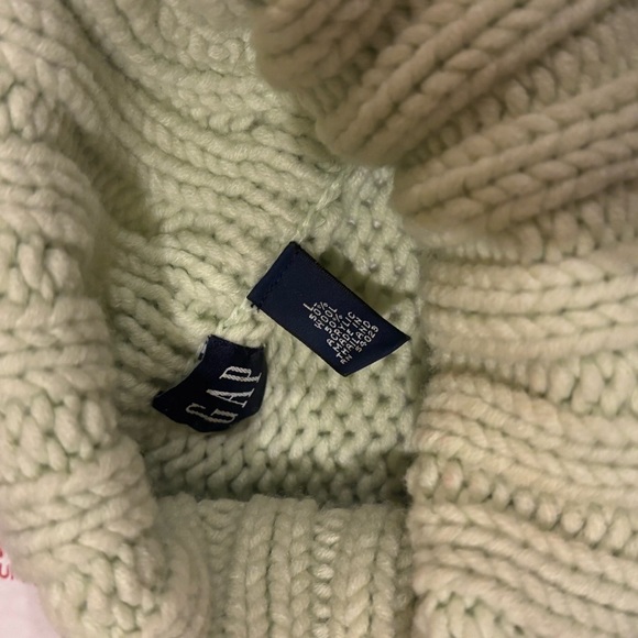 Gap color block big collar sweater BLUE LIME GREEN L - Picture 7 of 8